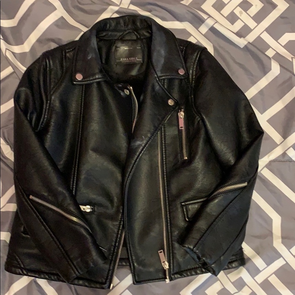 ⭐️⭐️Zara Girls Faux  Leather Moto Jacket